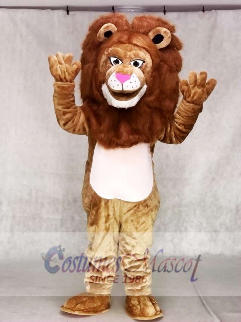 Adult Fierce Tan Wally Lion Mascot Costume