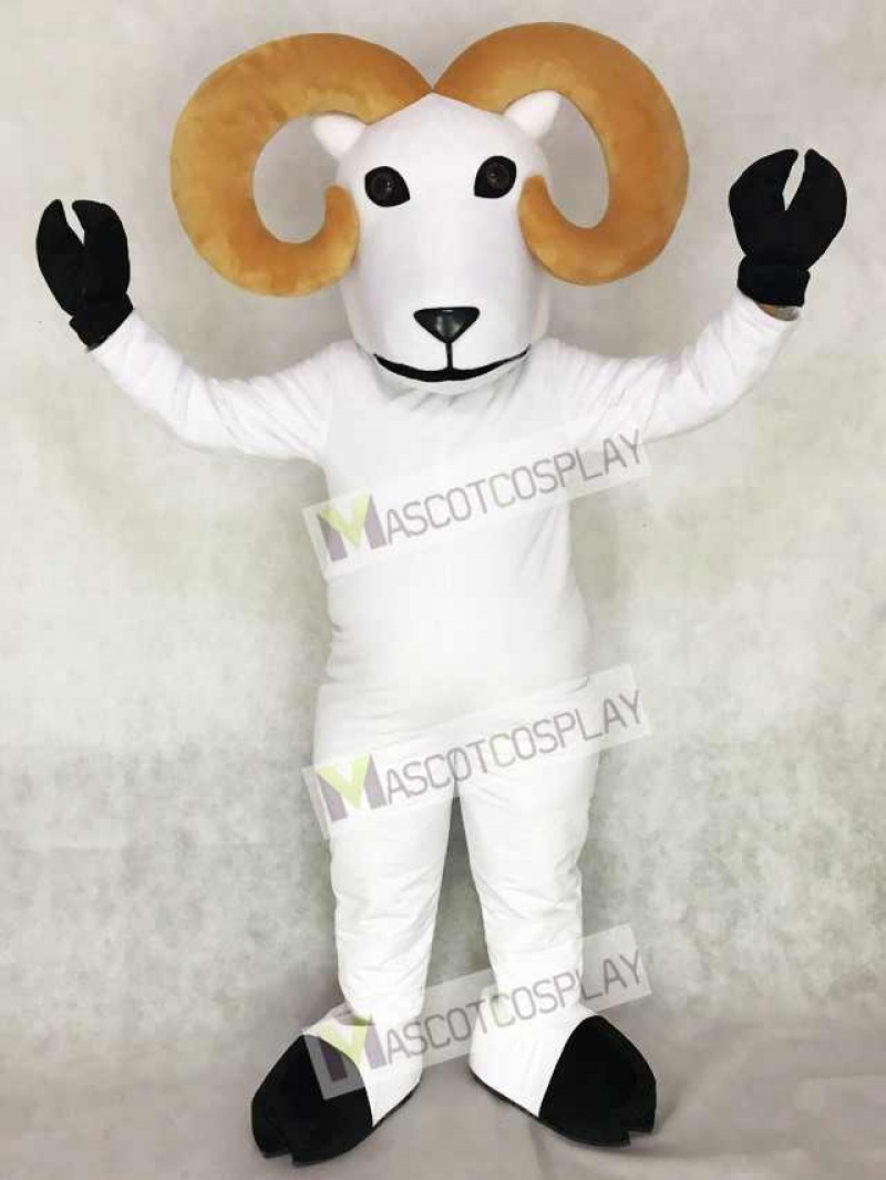 Cute White Ram Mascot Costume