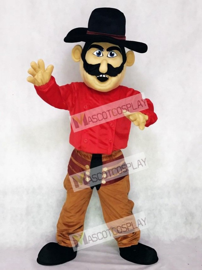 Cowboy with a Black Hat Mascot Costume