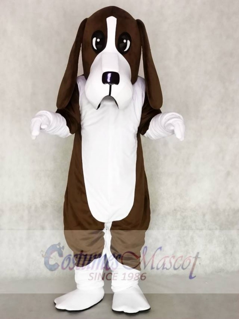 Cute Brown Basset Hound Dog Mascot Costume