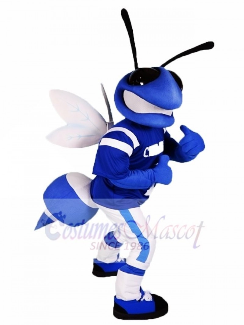 Blue and White Bee Mascot Costumes Insect