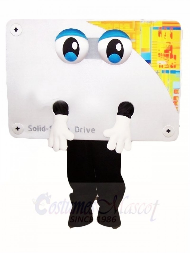 White Computer Displayer Mascot Costumes 