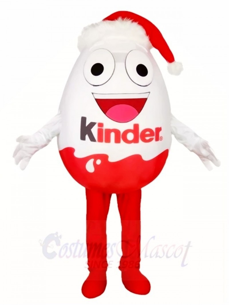 Kinder Egg with Christmas Hat Mascot Costumes  