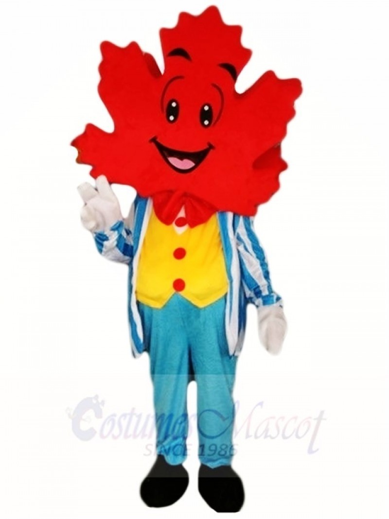 Blue Suit Maple Leaf Mascot Costumes Plant 