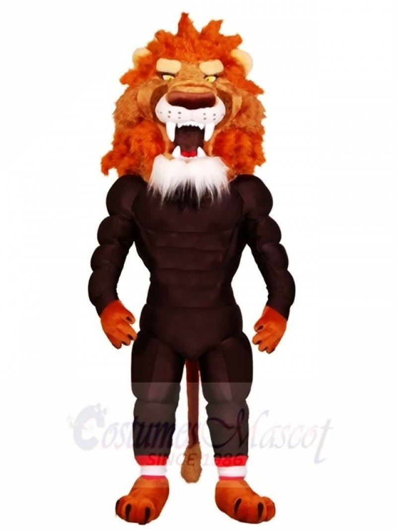 Fierce Muscle Lion Mascot Costumes Animal