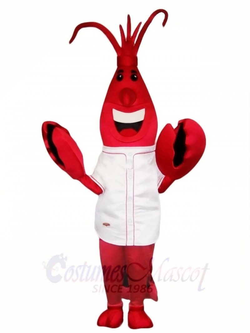 Red Lobster Mascot Costumes in White Shirt Sea Animal