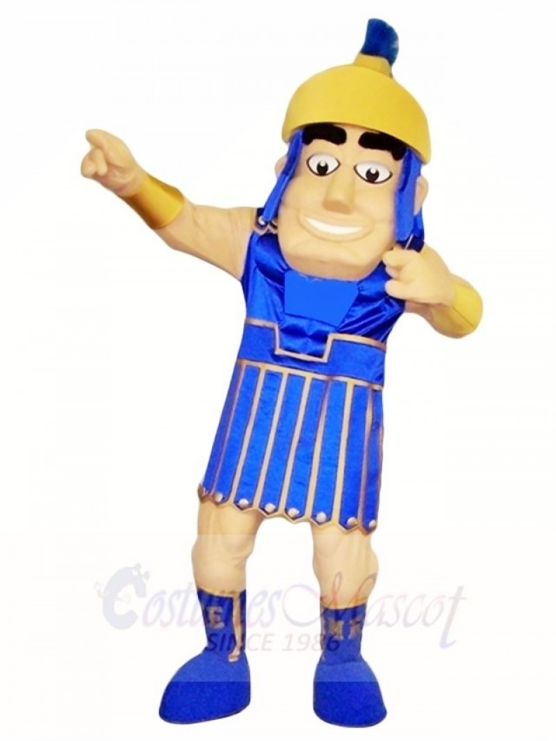 Blue Spartan Warrior Mascot Costumes People