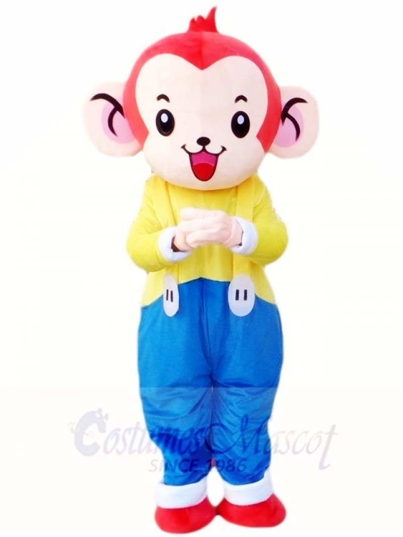 Monkey in Blue Overalls Mascot Costumes Animal 