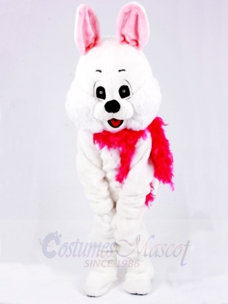 White Easter Bunny Rabbit with Red Scarf Animal 