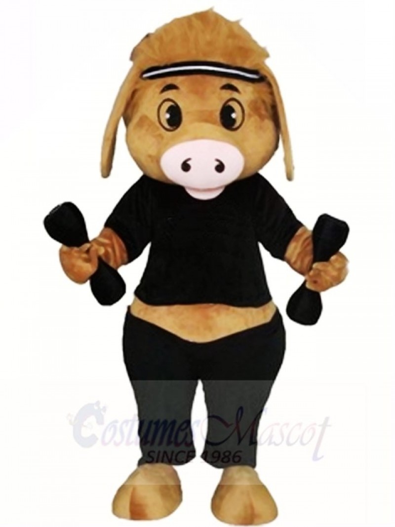 Pig with Dumbbell Mascot Costumes Animal