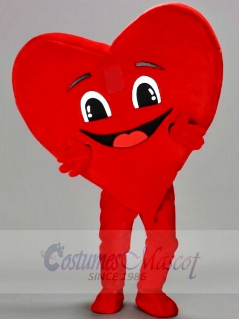 Happy Red Heart Mascot Costumes