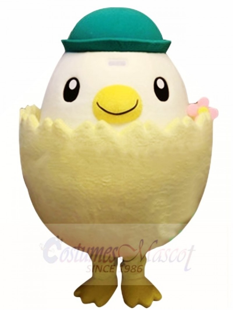 Green Hat Chick In Egg Mascot Costumes Poultry