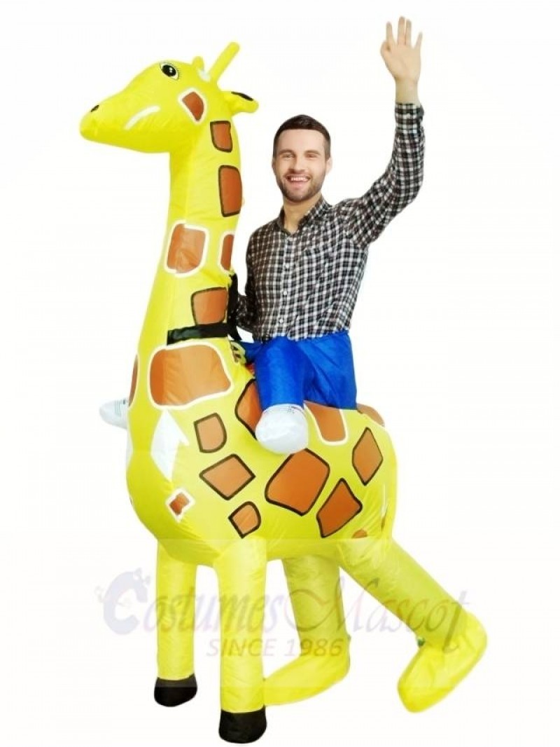 Giraffe Carry me on Christmas Inflatable Halloween Xmas Costumes for Adults