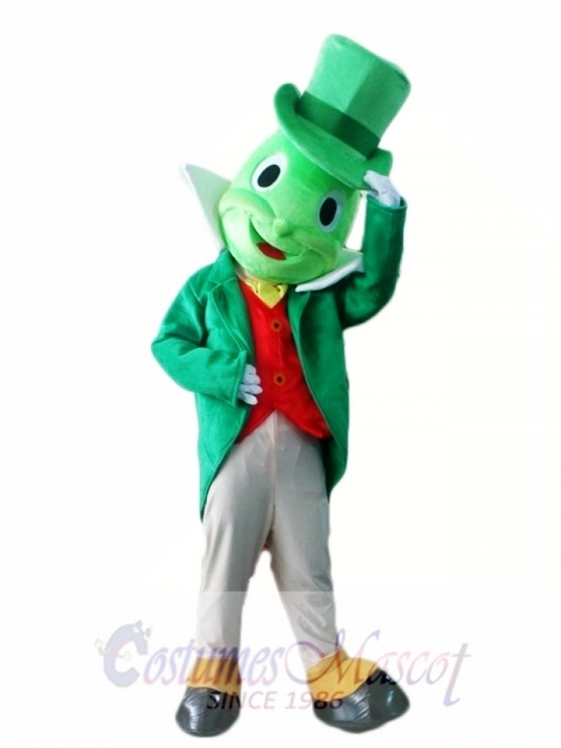 Green Jiminy Cricket Mascot Costumes Insect