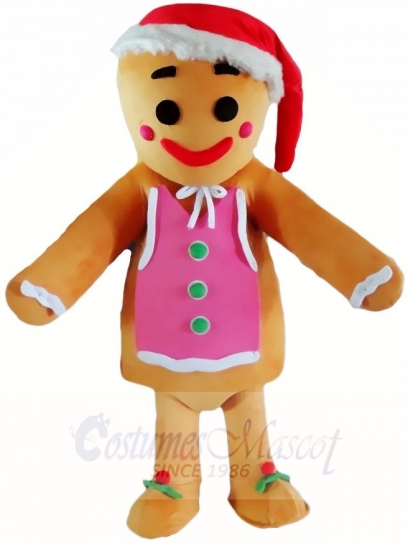 Cute Gingerbread Girl Mascot Costumes Xmas Christmas 