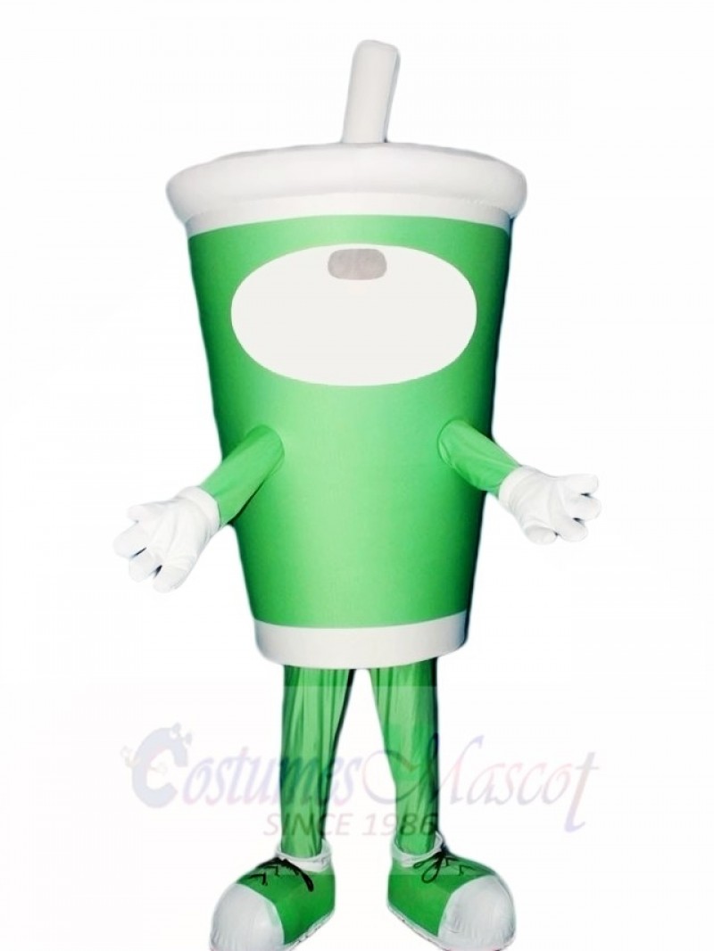 Green Coffee Cup Bottle Mascot Costumes Drink