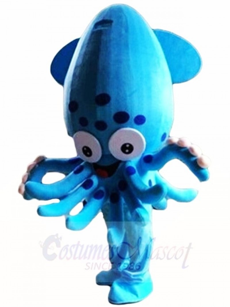 Blue Squid Fish Aquarium Mascot Costumes  