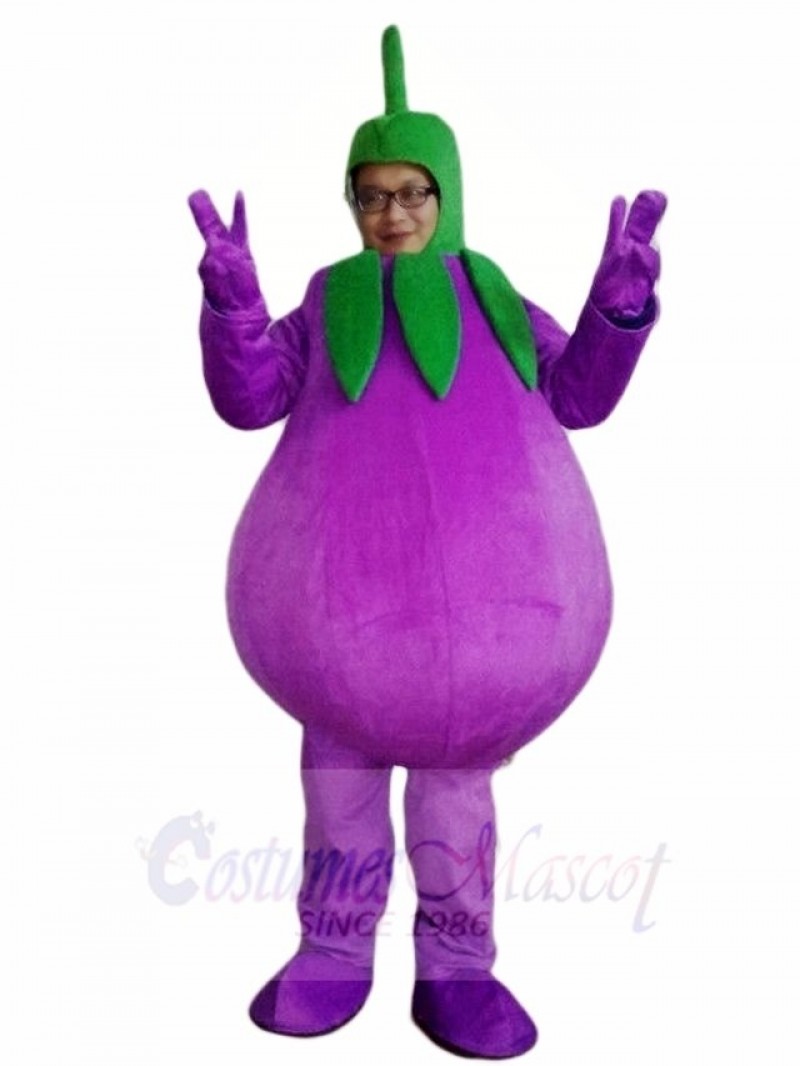 Face Show Eggplant Mascot Costumes Vegetable Plant