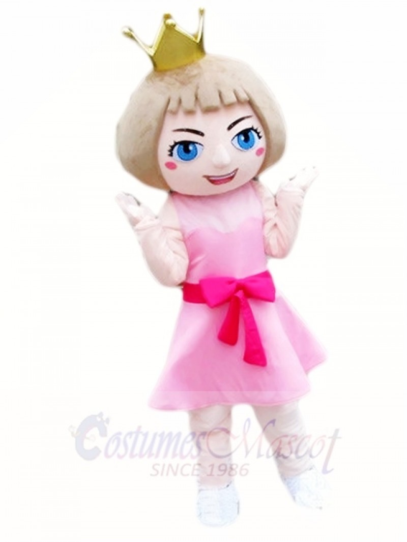 Pink Dress Princess Mascot Costumes Cartoon