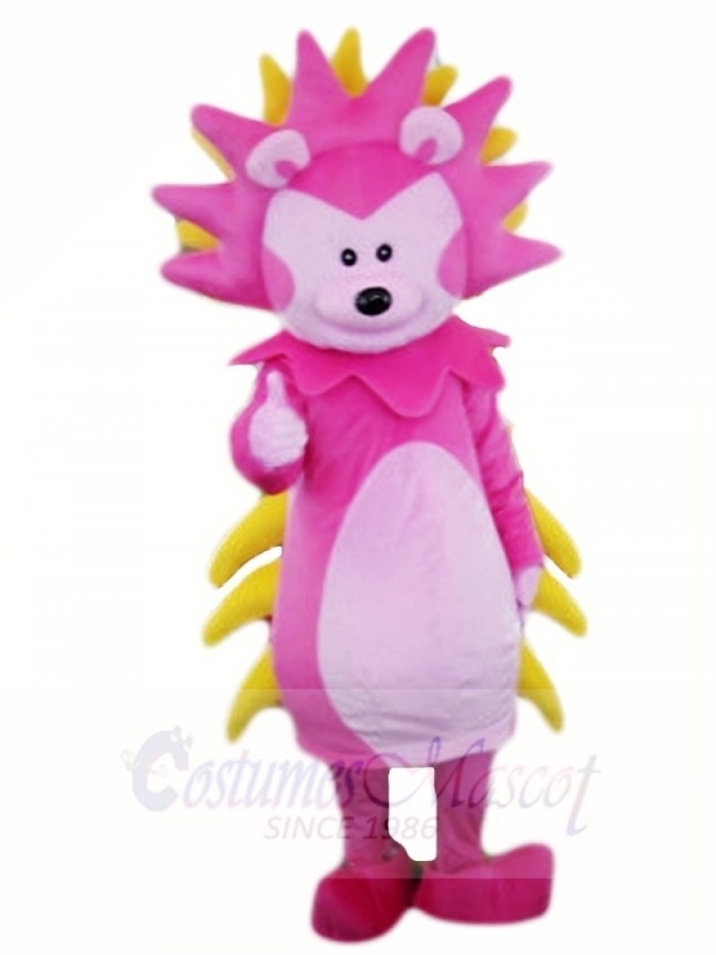 Pink and Yellow Hedgehog Mascot Costumes Animal