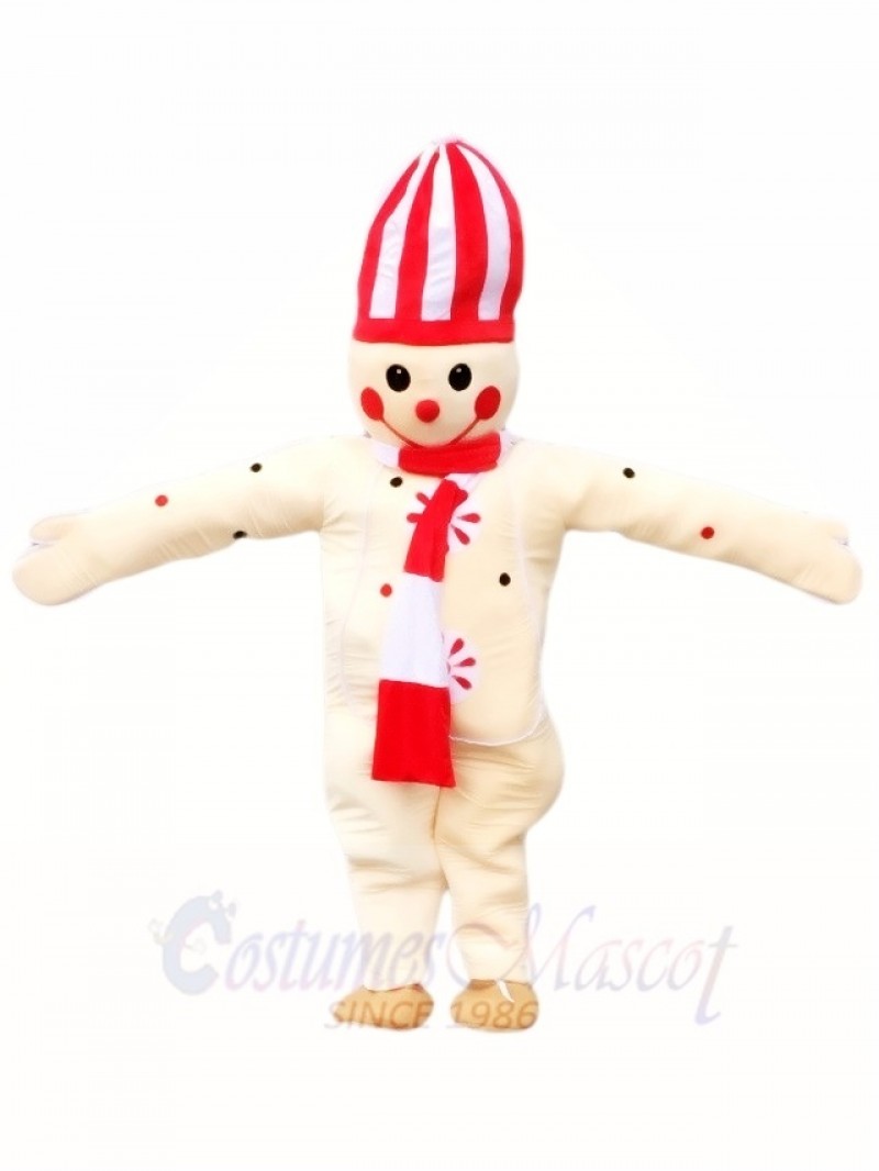 Snowman Mascot Costumes with White and Red Hat Christmas Xmas