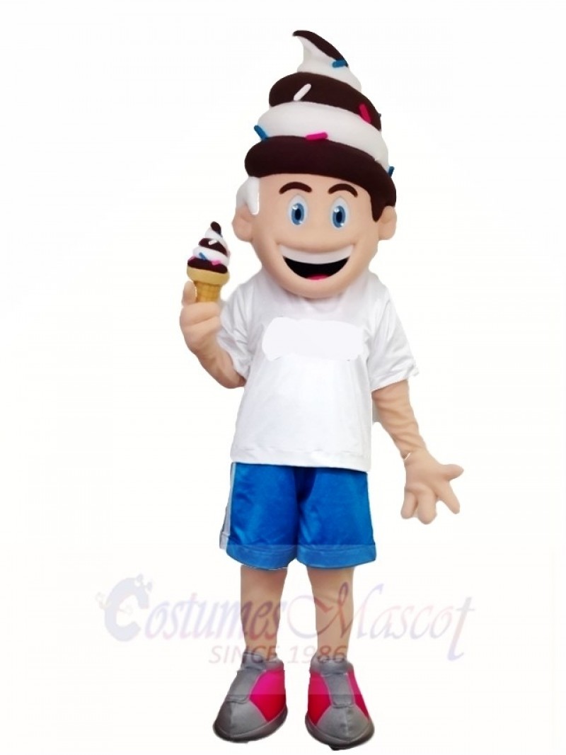  Chocalate and Vanilla Ice Cream Boy Mascot Costumes People