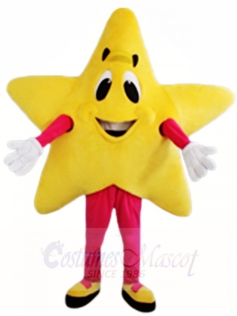 Yellow Twinkle Star Mascot Costumes Christmas Xmas