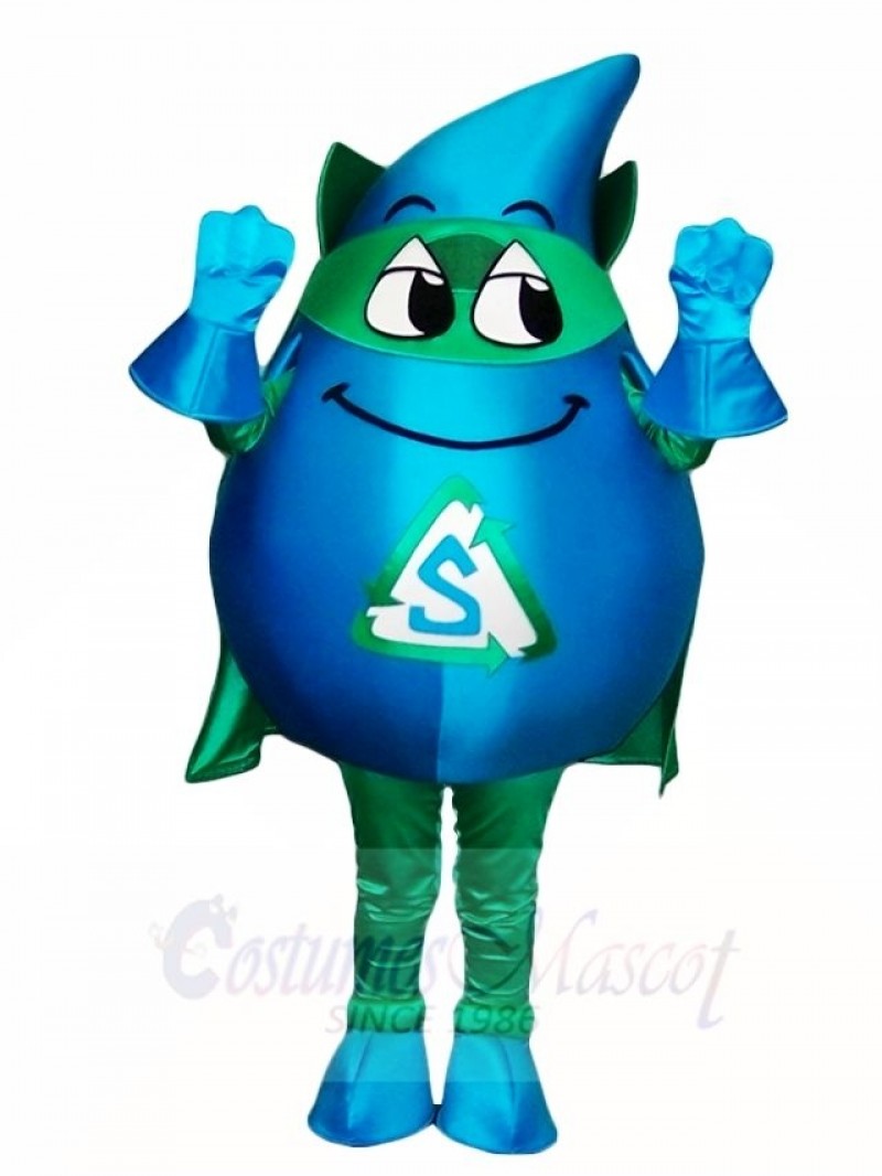 Blue Storm with Green Cloak Mascot Costumes