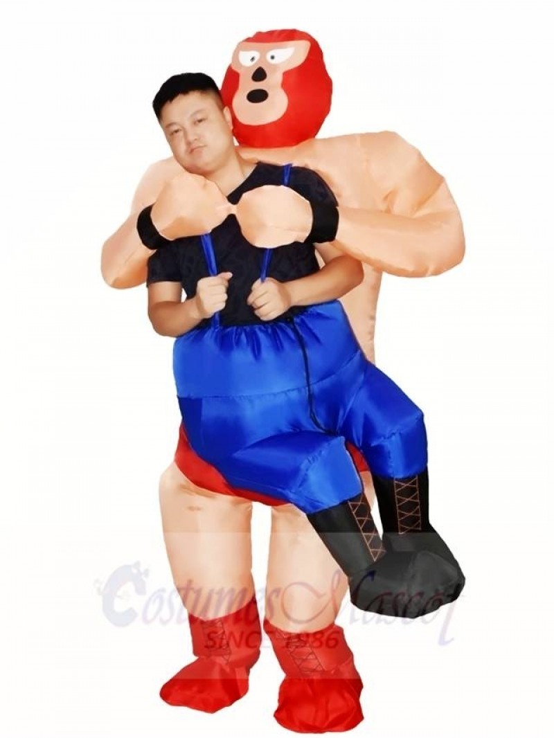 Wrestler Wrestling Inflatable Halloween Blow Up Costumes for Adults