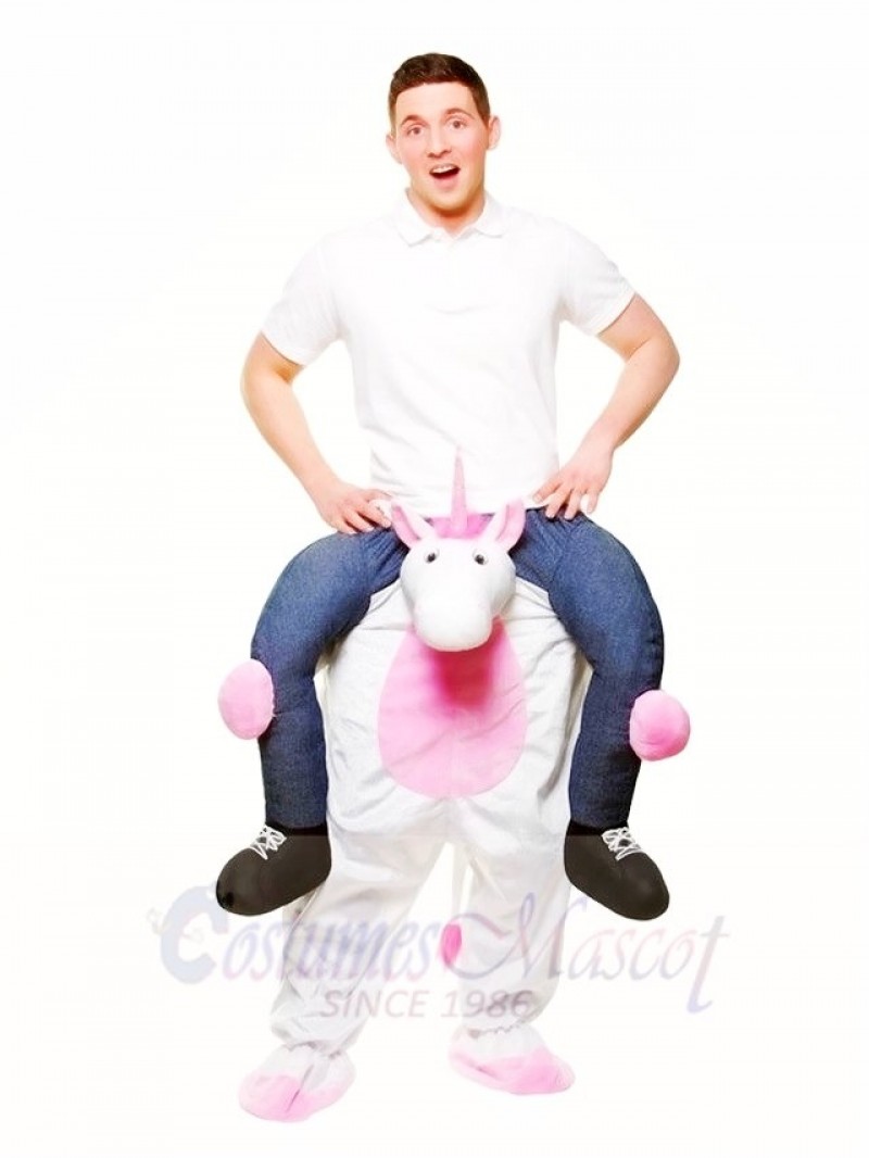 Piggy Back White Unicorn Carry Me Ride on Mascot Costumes Halloween Christmas 