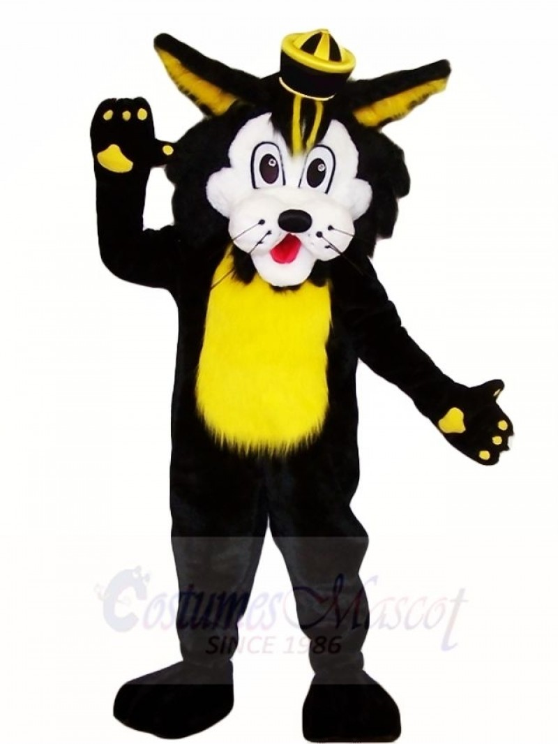Black Wild Cat Mascot Costumes Animal 