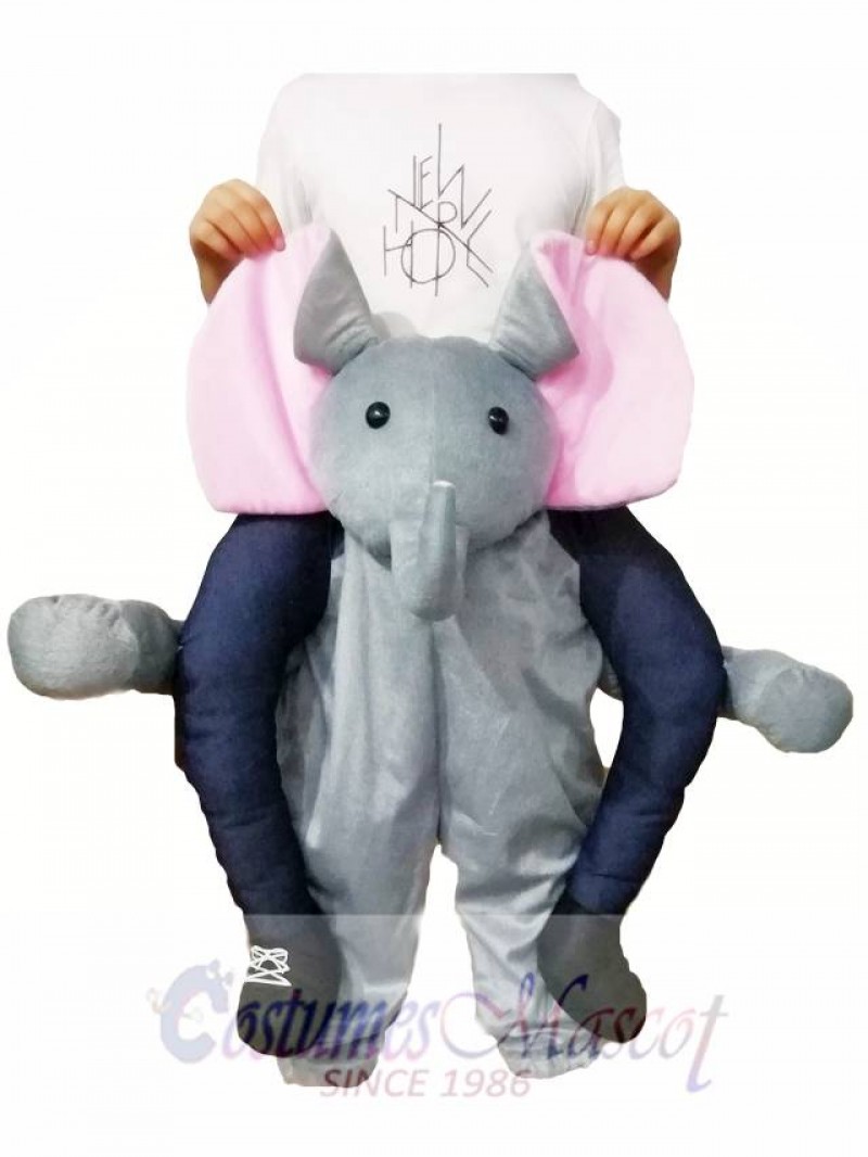 Piggyback Elephant Carry Me Ride Grey Elephant Mascot Costume