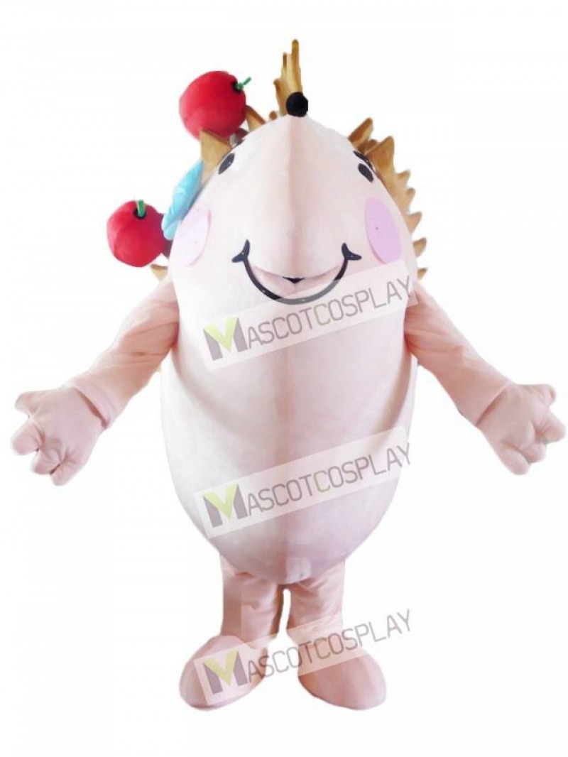 Hedgehog with Red Apples Mascot Costume Animal