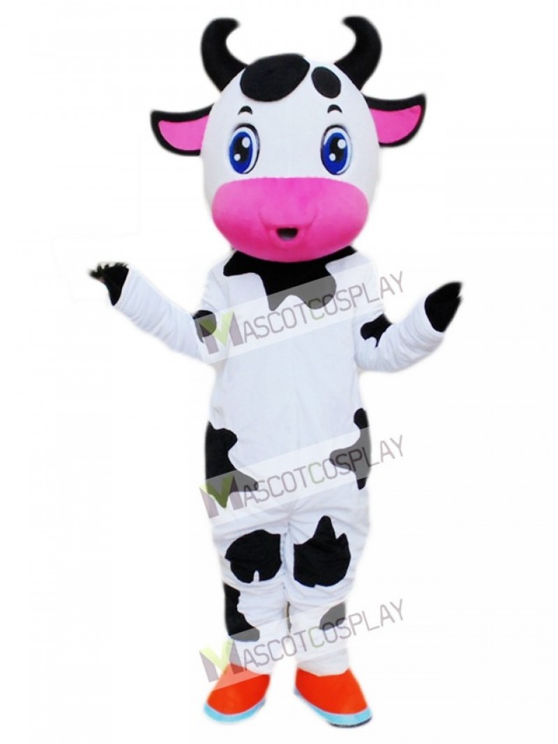 Cute Blue Eyes Cow Mascot Costume