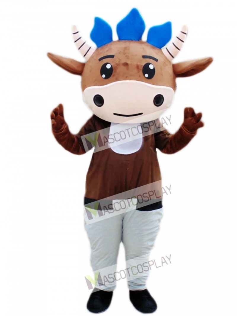 Brown Cattle Calf Mascot Costume