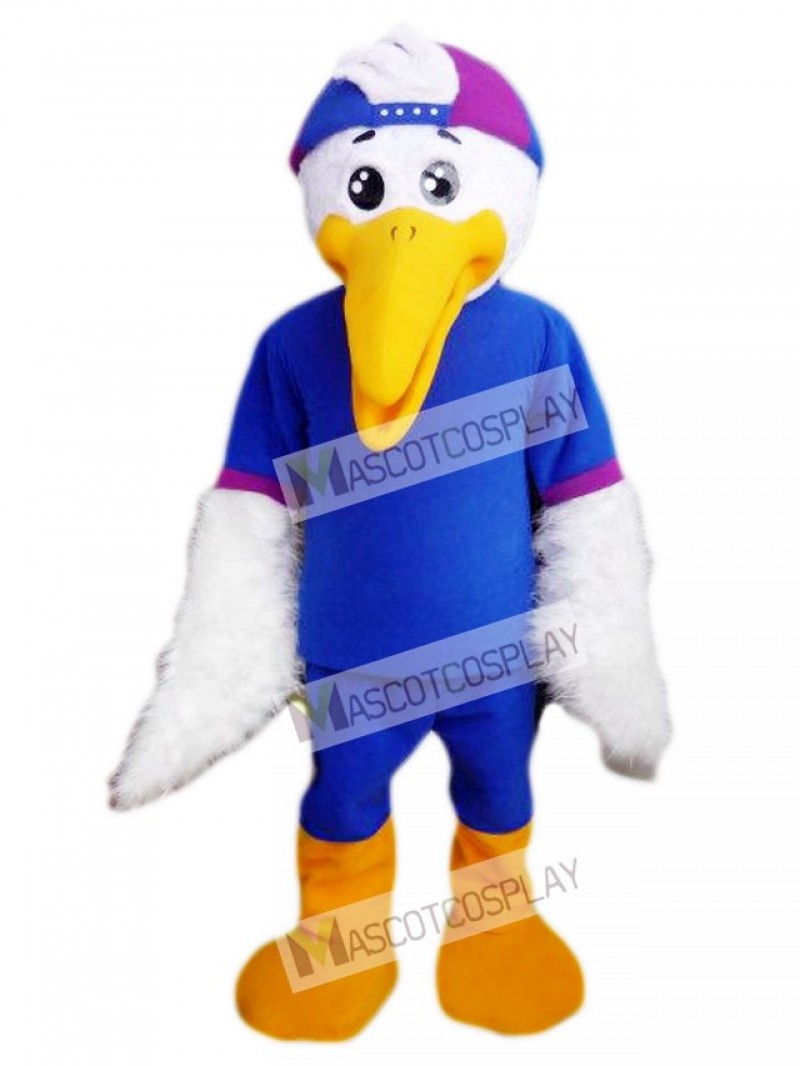 Bird in Blue Shirt Mascot Costume Animal