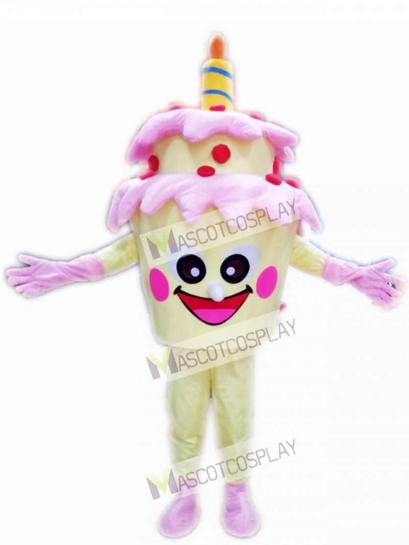 Two-Layer Birthday Cake with Candle Mascot Costume