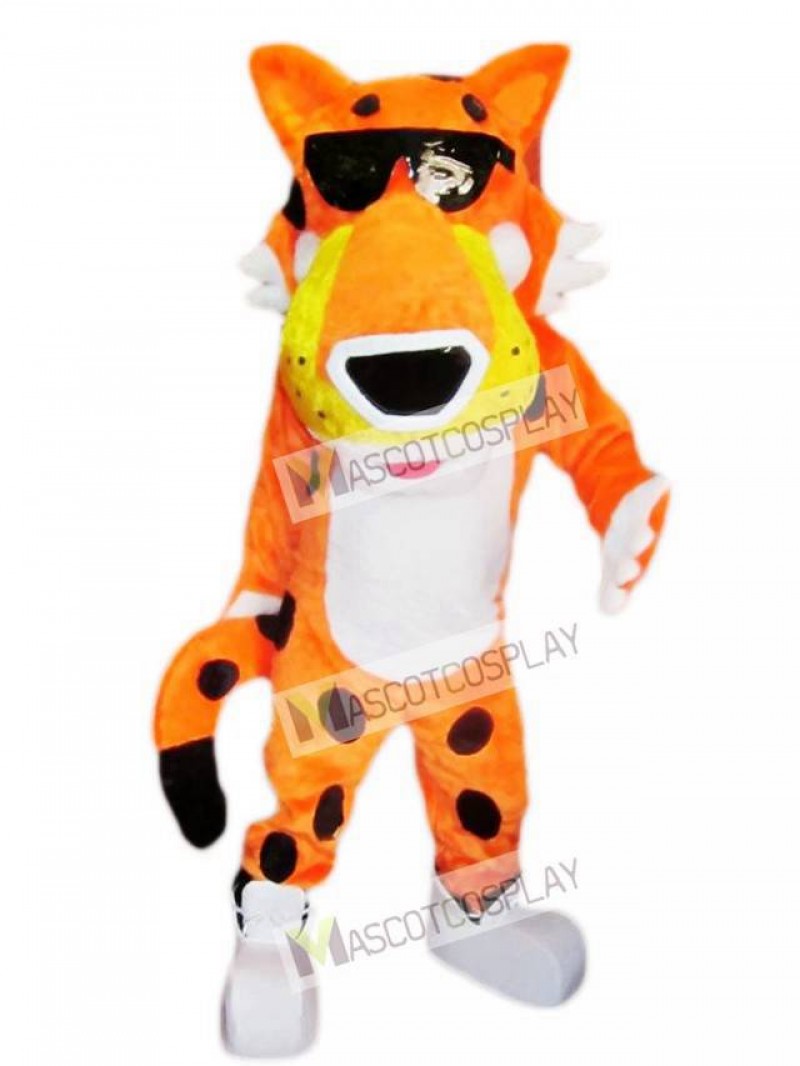 Cute Orange Chester Cheetah Mascot Costume