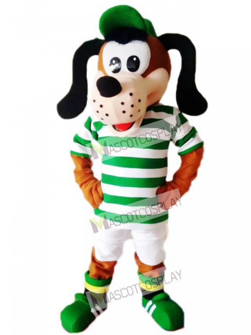 Cute Dog in Striped Shirt Mascot Costume