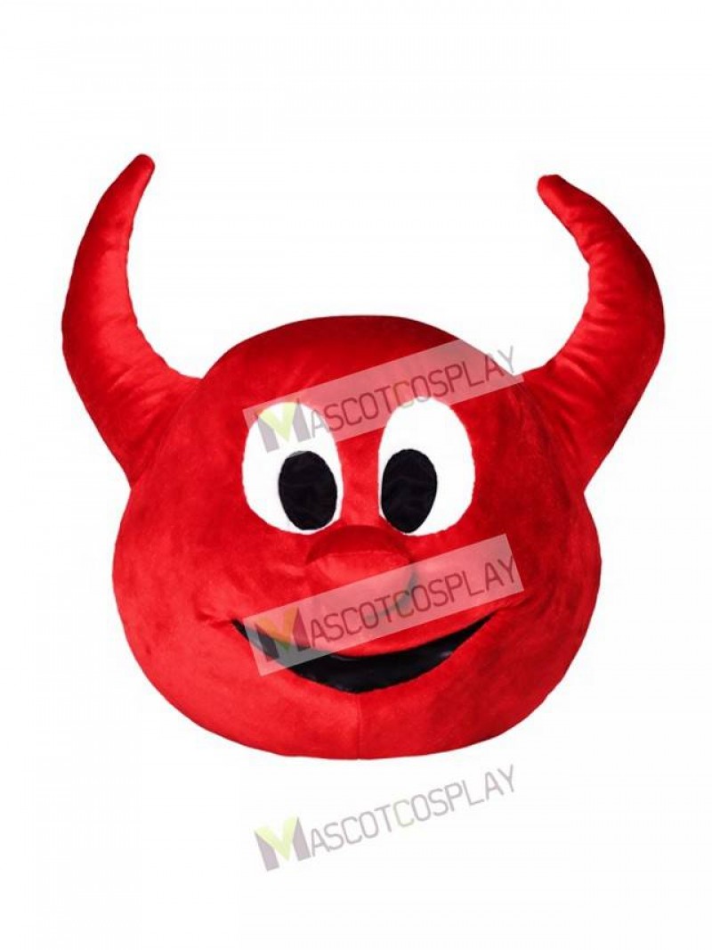 High Quality Adult Halloween Red Evil Devil Mascot HEAD ONLY