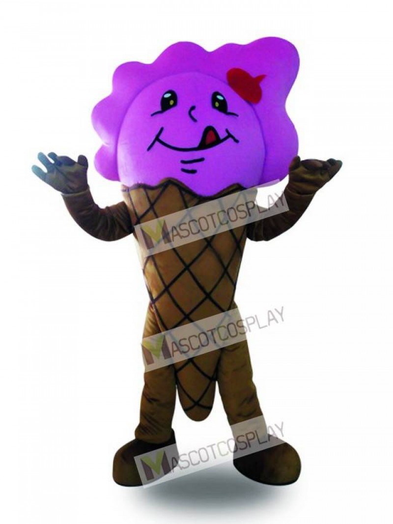 Purple Ice Cream Cone Mascot Costume