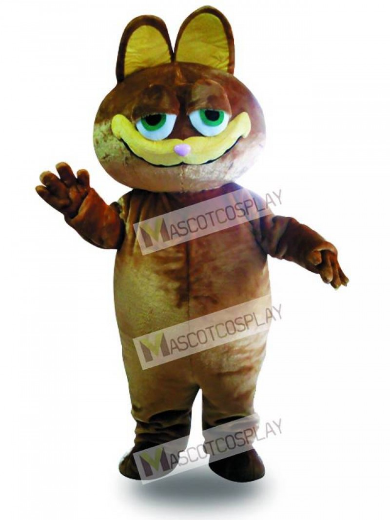 Brown Cat Cartoon Mascot Adult Costume