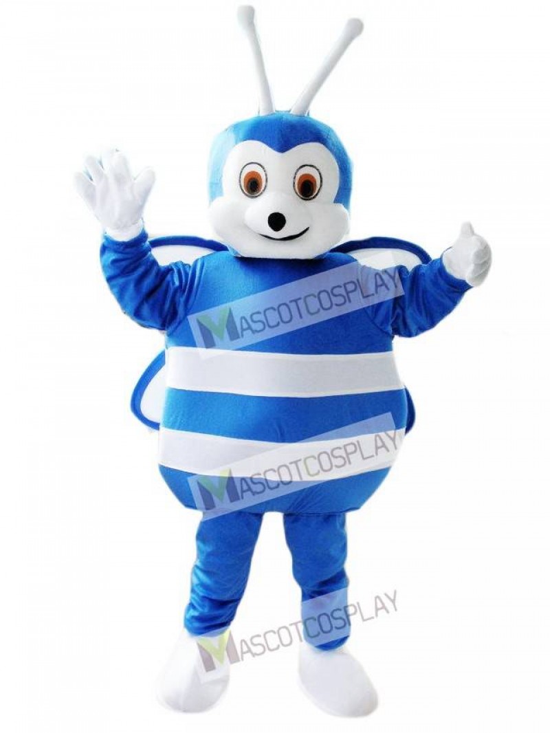 Lovely Blue and White Bee Mascot Costume