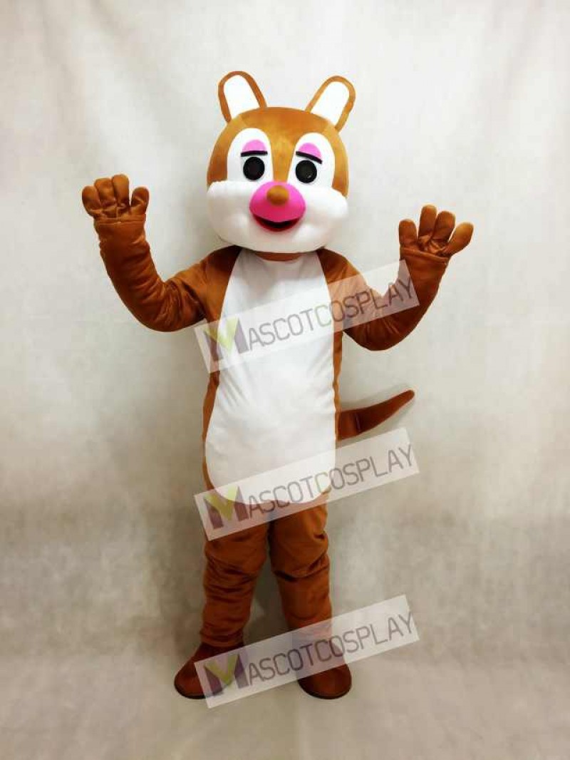 Pink Nose Squirrel Mascot Costume