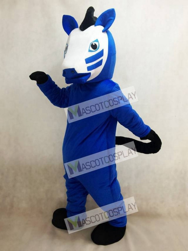 Adult Royal Blue Trojan Horse Mascot Costume Animal