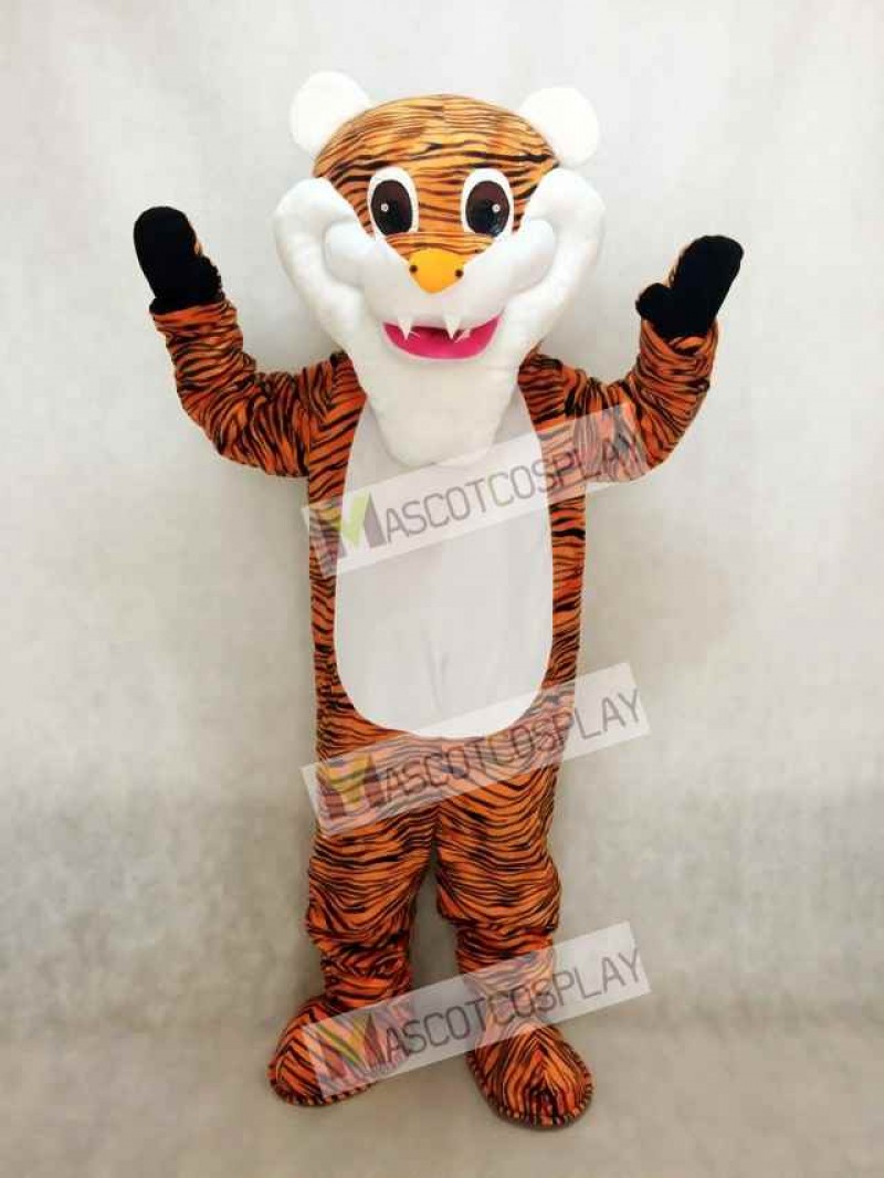 White Beard Tiger Mascot Costume