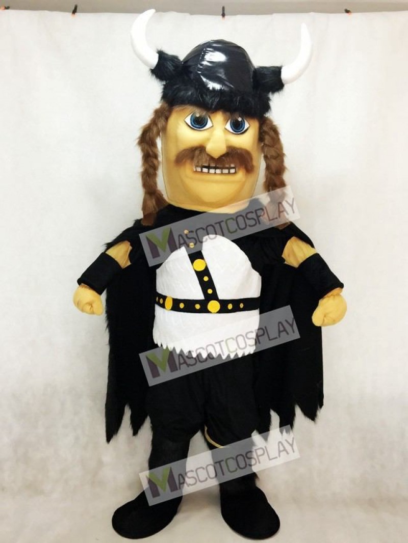 New Odin Viking Plush Mascot Costume with Black Cloak