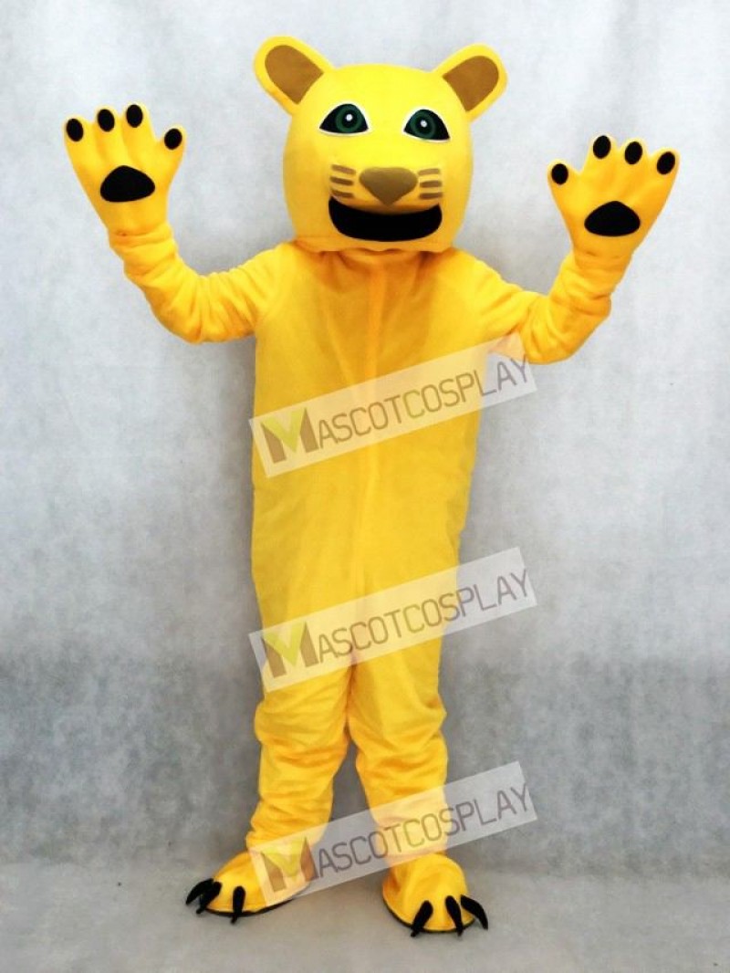 Yellow Cougar Mascot Costume