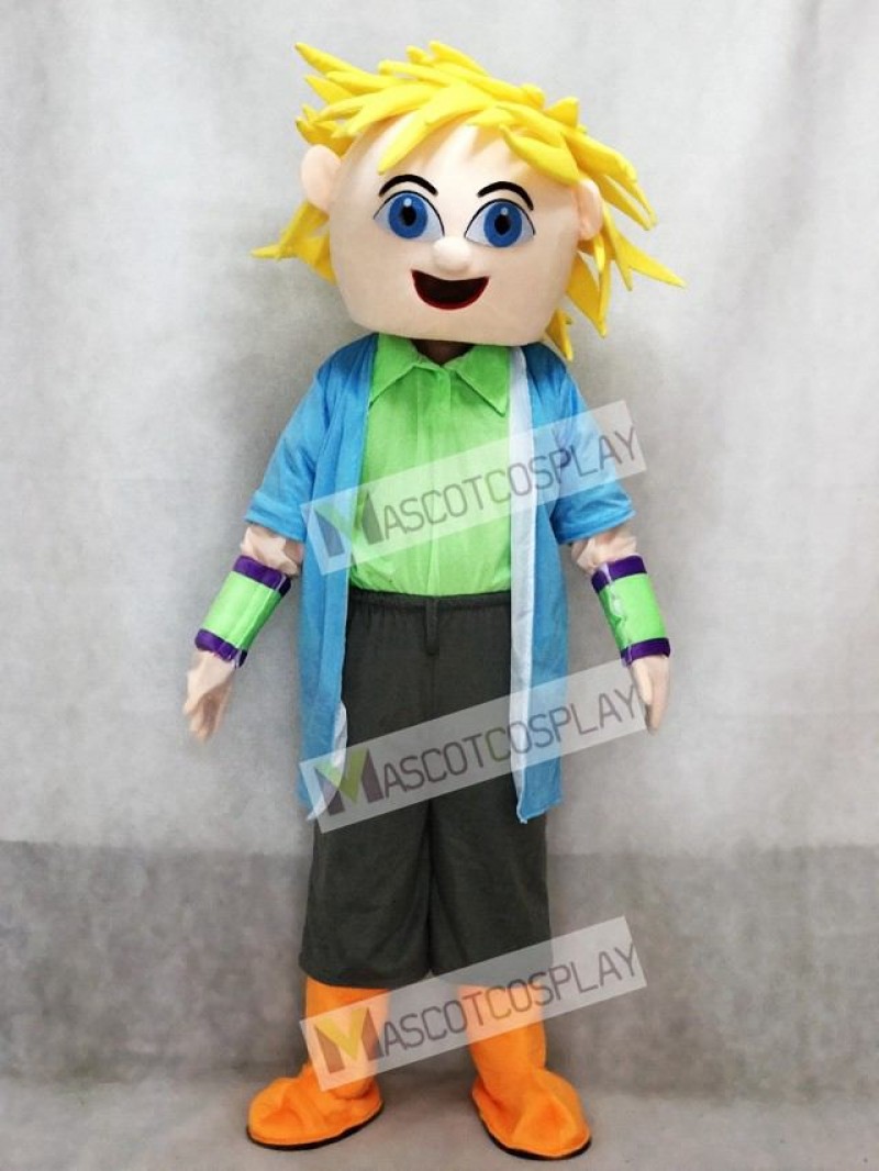 Dj Big Boy Blonde Hair Man Mascot Costume