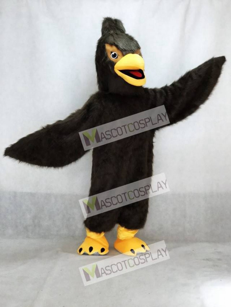 Cute Dark Brown Feather Hawk Falcon Eagle Mascot Costume Animal